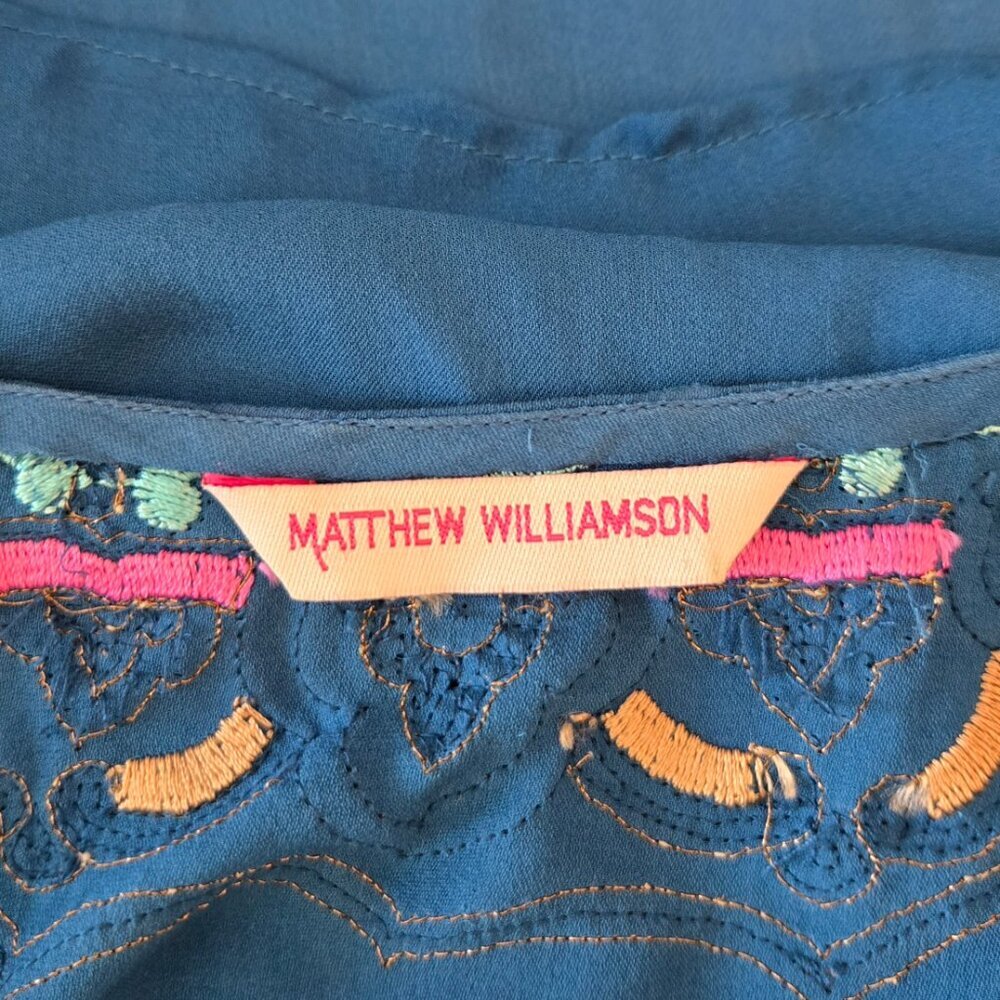 Matthew Williamson Beaded Blue Sleeveless Tank Top Size 8 Small - Picture 9 of 9